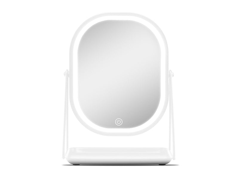 Gillian Jones Mirror With LED Light and Tray - White