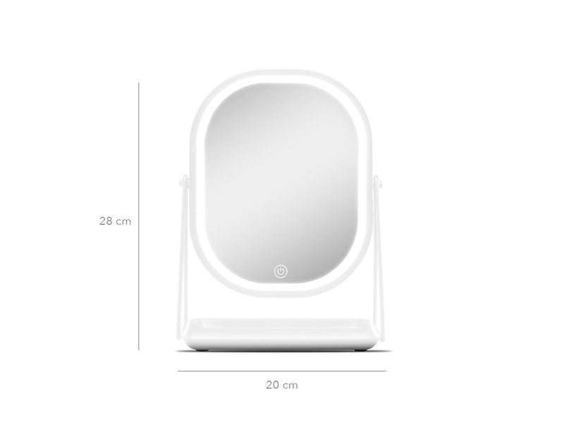 Gillian Jones Mirror With LED Light and Tray - White