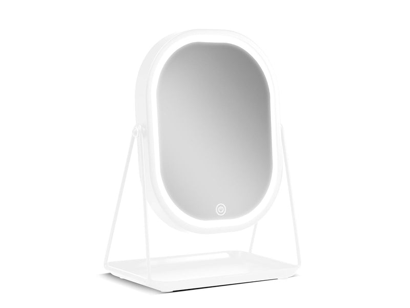 Gillian Jones Mirror With LED Light and Tray - White