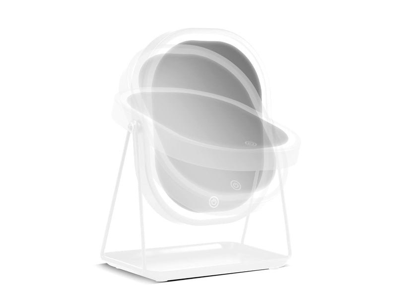 Gillian Jones Mirror With LED Light and Tray - White