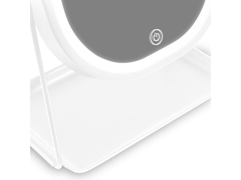 Gillian Jones Mirror With LED Light and Tray - White