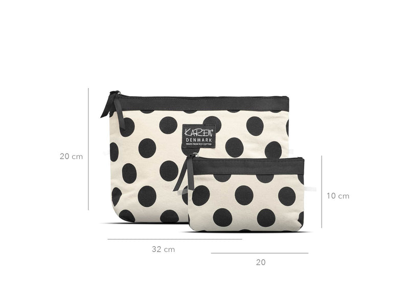 Cimi A-Shaped 2-pcs Cosmetic Bag Set - Black and White