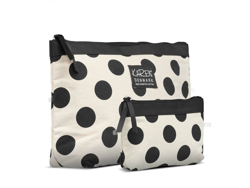 Cimi A-Shaped 2-pcs Cosmetic Bag Set - Black and White