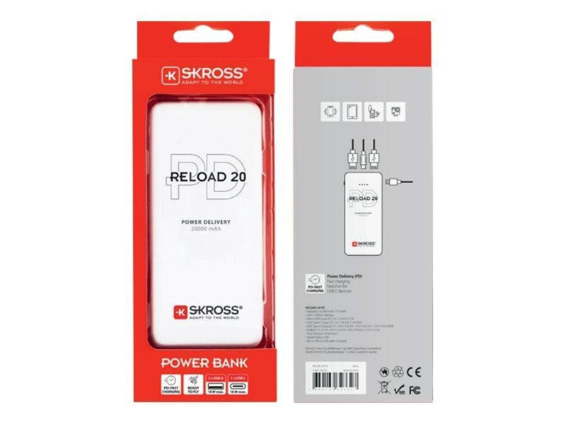 SKross Reload 20 Powerbank (Akku) - Weiß - 20000 mAh
