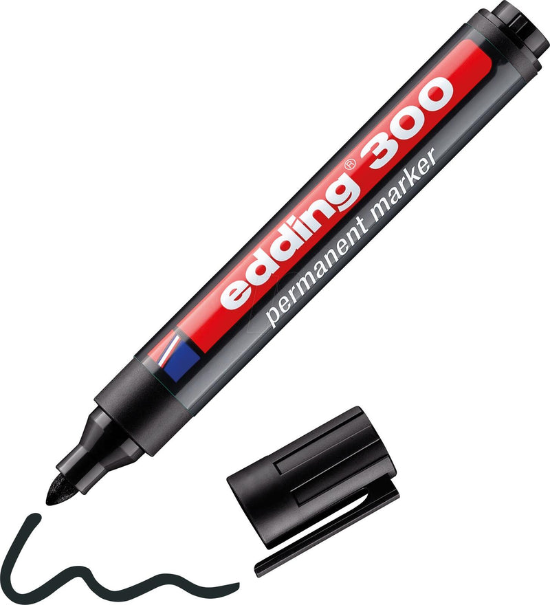 edding 300 Permanentmarker 1,5 - 3,0 mm - schwarz - 10 Stück