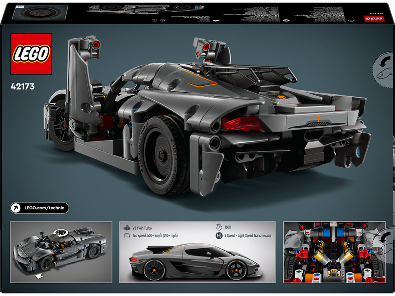 LEGO Technic 42173 Koenigsegg Jesko Absolut Supersportwagen in Grau