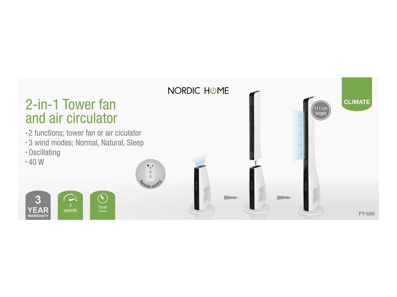 Nordic Home Culture FT-550 - bladeless cooling fan