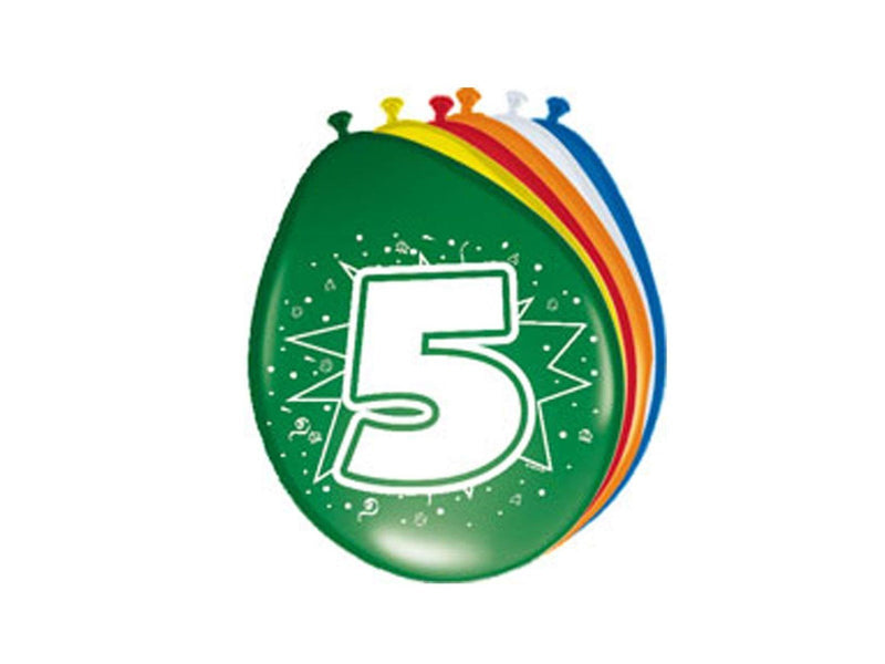 Folat BV Number Balloons 5 years 8pcs.