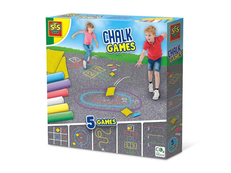 SES Creative Sidewalk Chalk Games 5in1