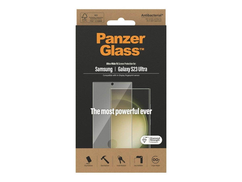 PanzerGlass Screen Protector Samsung Galaxy S23 Ultra | Ultra-Wide Fit