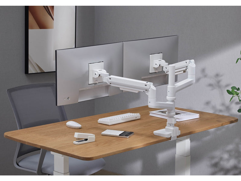 Alterzone  Arm Luxe Duo Schwere Dual-Monitorarm, Weiß
