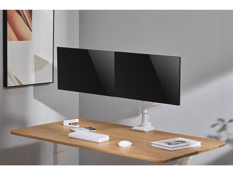 Alterzone  Arm Luxe Duo Schwere Dual-Monitorarm, Weiß