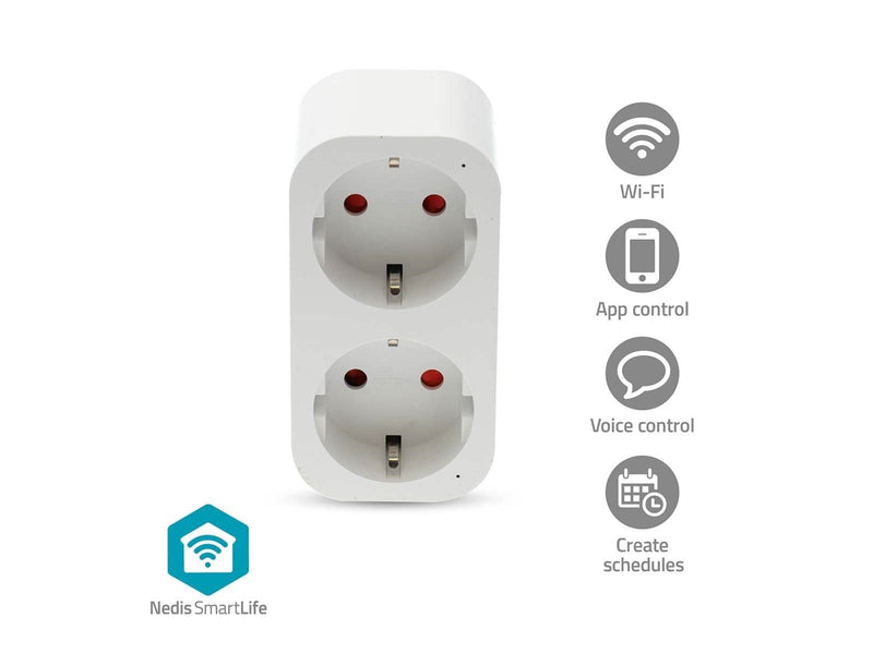 Nedis SmartLife Smart Plug WiFi Power meter 3680W Type F (CEE 7/7) White