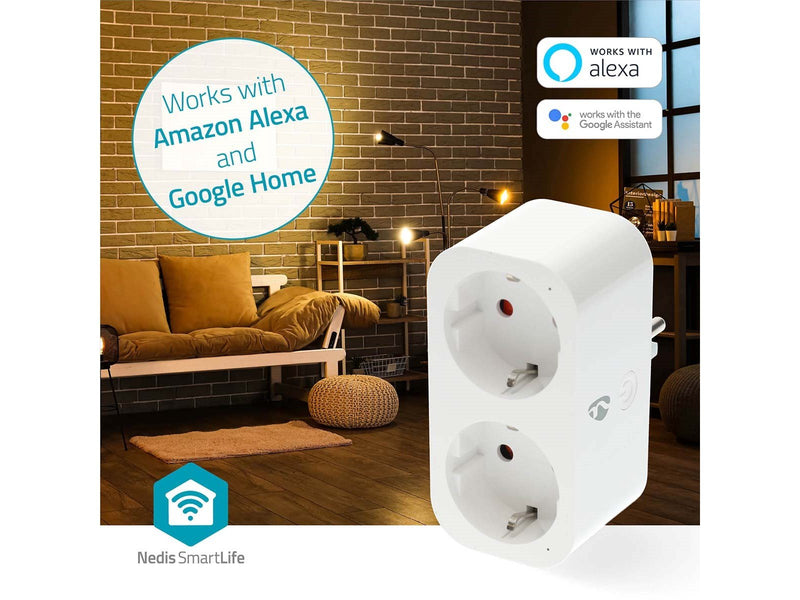 Nedis SmartLife Smart Plug WiFi Power meter 3680W Type F (CEE 7/7) White