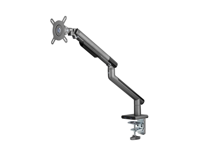 Alterzone  Arm One USB Aluminium Monitorarm, 2 x 3.0 USB-Anschlüsse, Space Gray