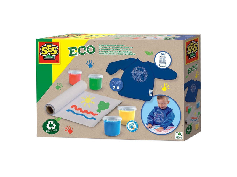 SES Creative ECO Finger Paint Set with Kliederapron