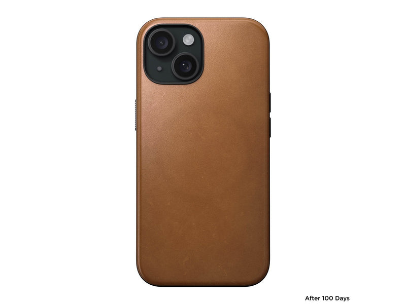 Nomad Modern Leather Case - english tan - iPhone 15