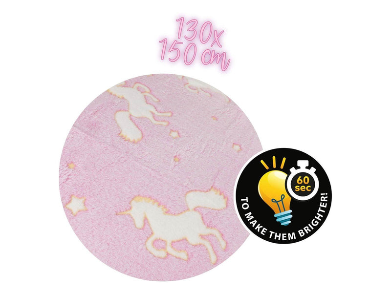 Toi-Toys Glow N fun Glow in the Dark Blanket Unicorn 130x150cm