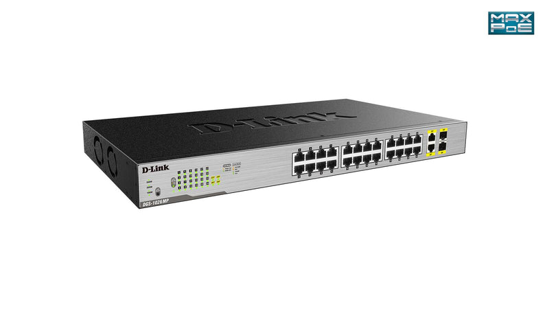 D-Link DGS-1026MP 24-Port Gigabit PoE 2-Port Combo Gigabit SFP Switch