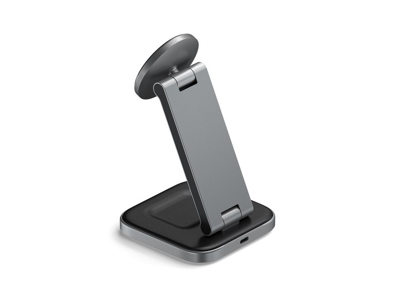 Satechi 2-in-1 Foldable Qi2 Wireless Charging Stand (Space Gray)
