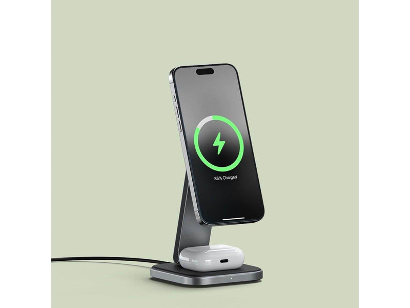 Satechi 2-in-1 Foldable Qi2 Wireless Charging Stand (Space Gray)