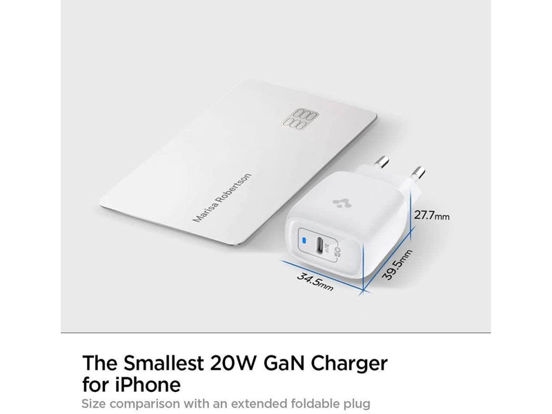 Spigen PowerArc ArcStation Pro Wall Charger White  (GaN/1-Port/ USB-C PD3.0 20W)