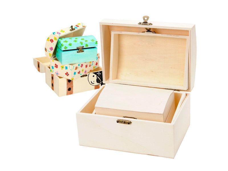Playwood Decorate your own Wooden Treasure Chest 3pcs.