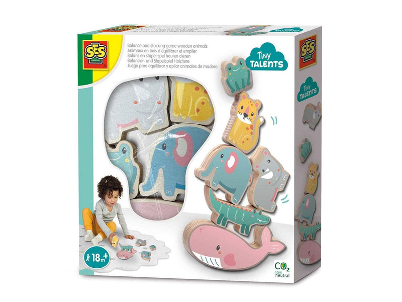 Tiny Talents - Balance and Stacking Game Wooden Animals