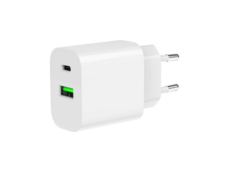 Gembird Universal GaN USB charger QC 3.0 & PD 20W 2-port - White