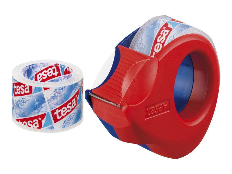 tesa film - dispenser with office tape (2 rolls) - 19 mm x 10 m - crystal clear tape blue/red dispenser