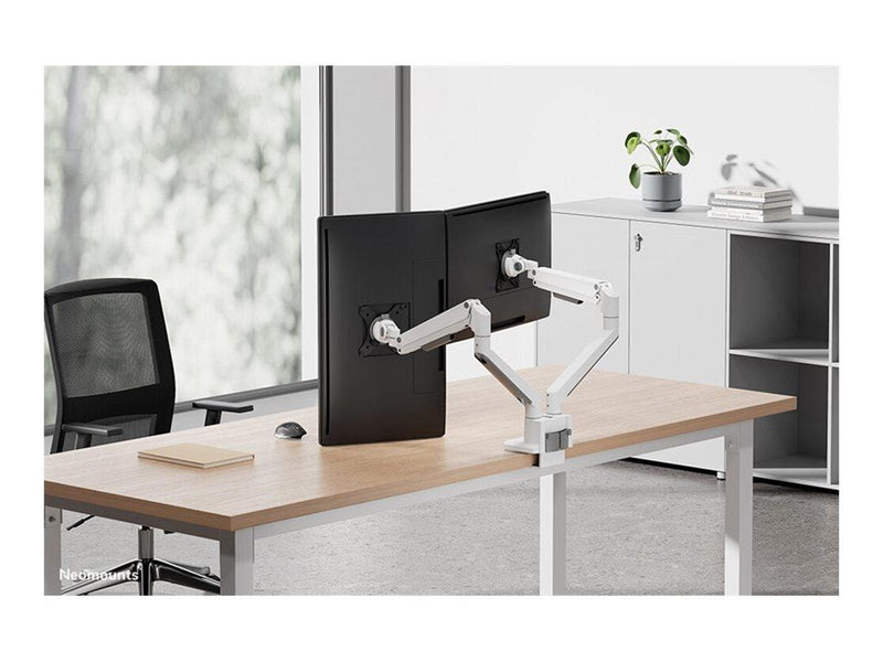 Neomounts NEXT Slim DS70-250WH2 mounting kit - full-motion - for 2 monitors - white