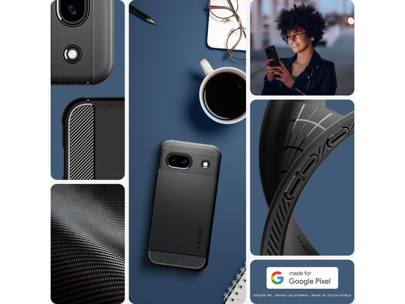 Spigen Rugged Armor - matte black - Google Pixel 8a