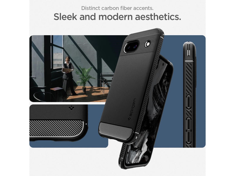 Spigen Rugged Armor - matte black - Google Pixel 8a