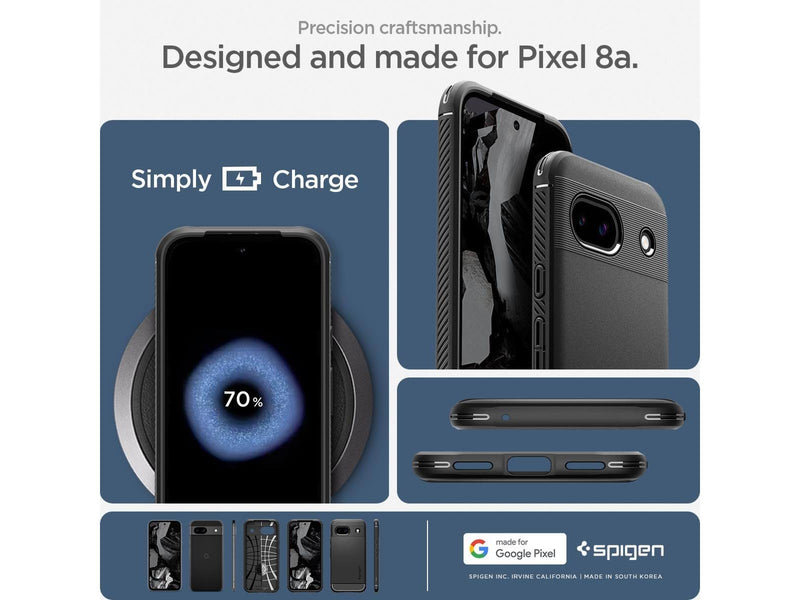 Spigen Rugged Armor - matte black - Google Pixel 8a