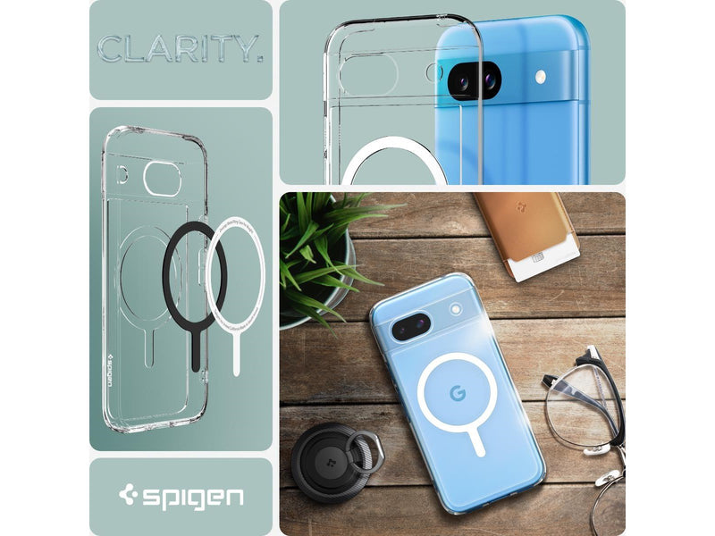 Spigen Ultra Hybrid OneTap Metal Ring MagSafe -  white - Google Pixel 8a