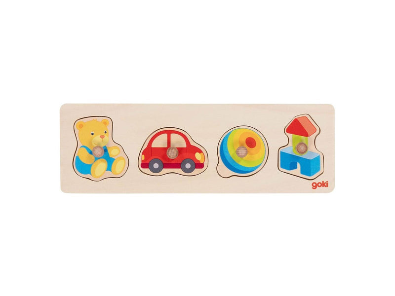 Goki Wooden Stud Puzzle My Toys 4 pcs.