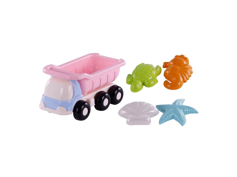 Cavallino Toys Cavallino Beach Dump Truck with 4 Sand Molds Pink