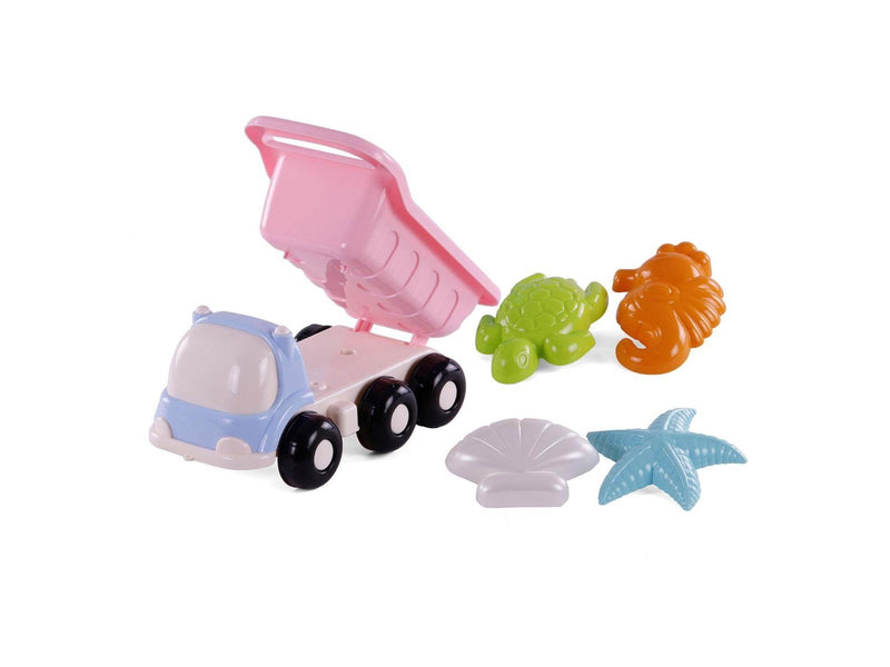 Cavallino Toys Cavallino Beach Dump Truck with 4 Sand Molds Pink