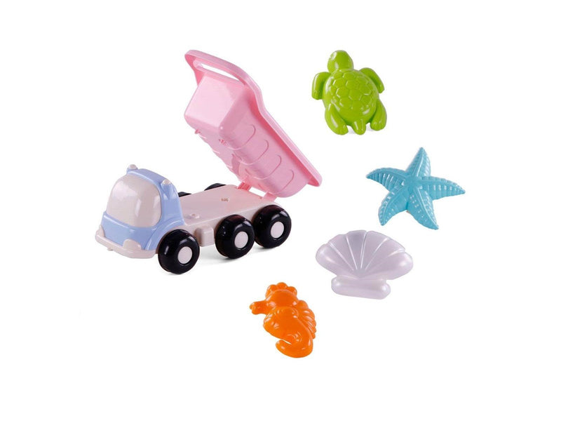 Cavallino Toys Cavallino Beach Dump Truck with 4 Sand Molds Pink