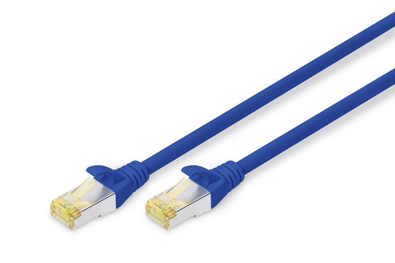 DIGITUS Patch-Kabel RJ-45 (M) zu RJ-45 (M) 0.25m Kupfer S/FTP Cat 6a blau