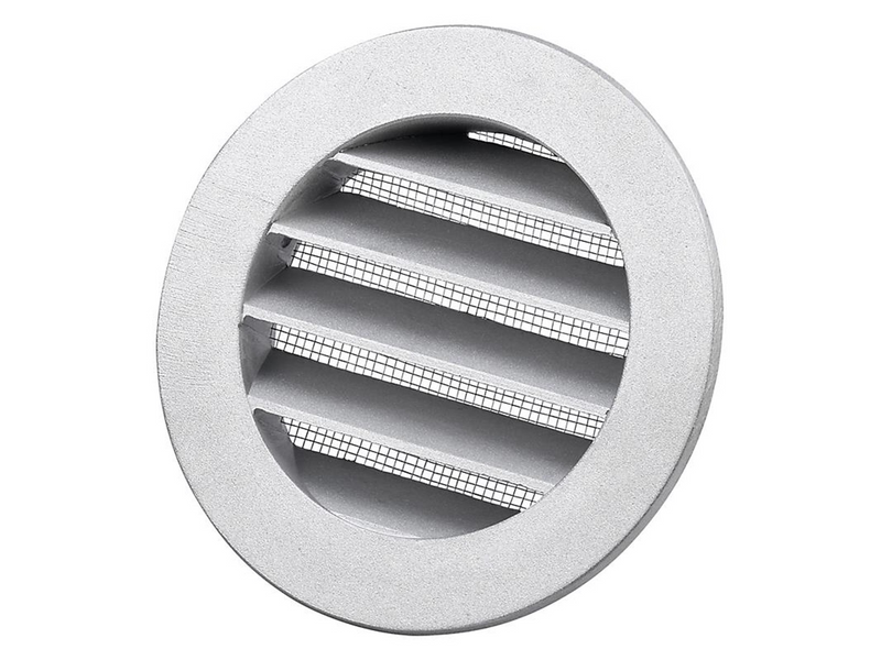 Duka Metal grate Dusav Ø125mm with flange and with fly net aluminium