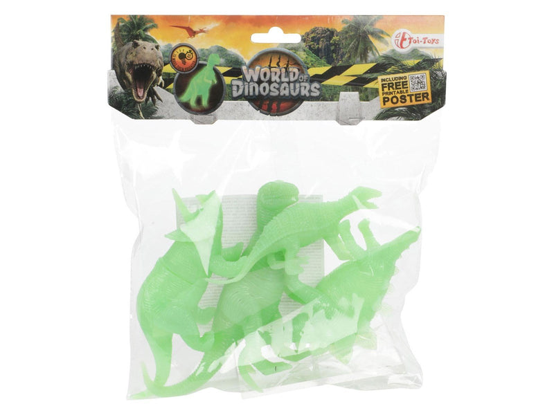 World of Dinosaurs Glown in the Dark Dino 4pcs.