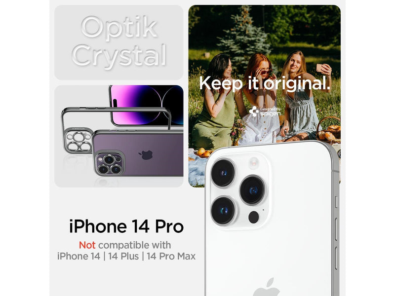 Spigen Optik Crystal - chrome gray - iPhone 14 Pro