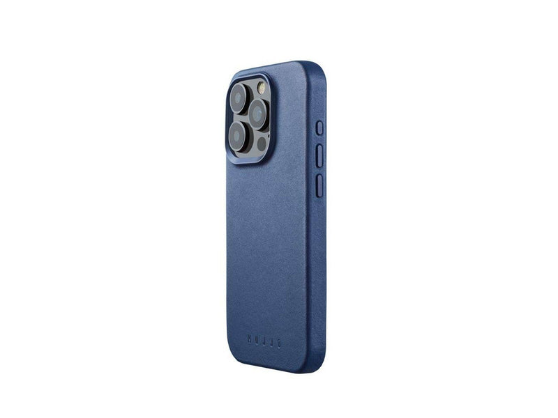 Mujjo iPhone 15 Pro Leather Case - Monaco Blue