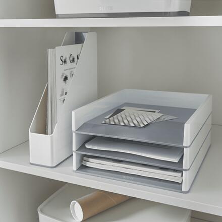 LEITZ Briefablage WOW Duo Colour - perlweiß/grau
