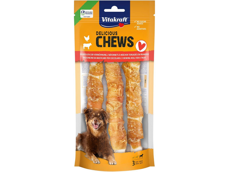 Vitakraft DELI CHEWS Kaurollen mit Huhn, L