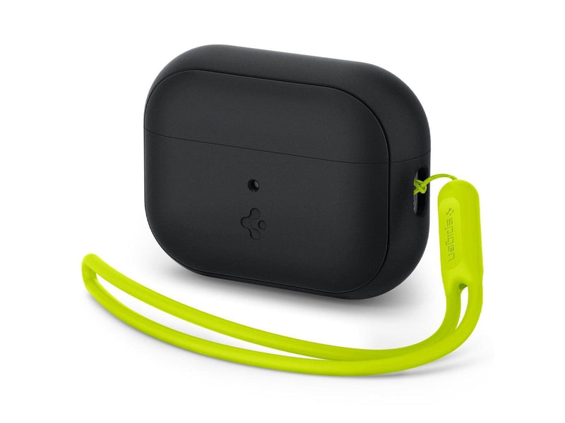 Spigen Case Silicone Fit Black + Strap Phantom Green - AirPods Pro (2nd Gen)
