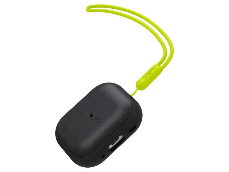 Spigen Case Silicone Fit Black + Strap Phantom Green - AirPods Pro (2nd Gen)