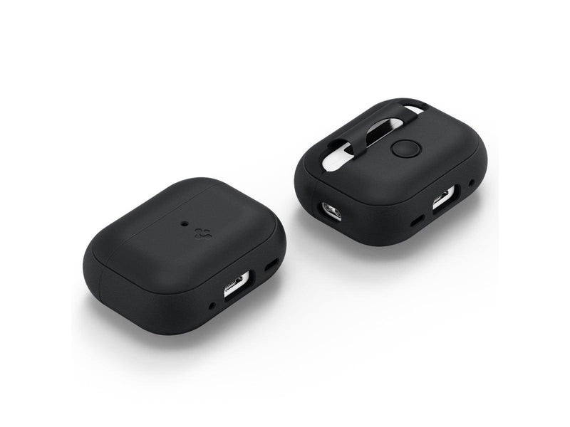 Spigen Case Silicone Fit Black + Strap Phantom Green - AirPods Pro (2nd Gen)