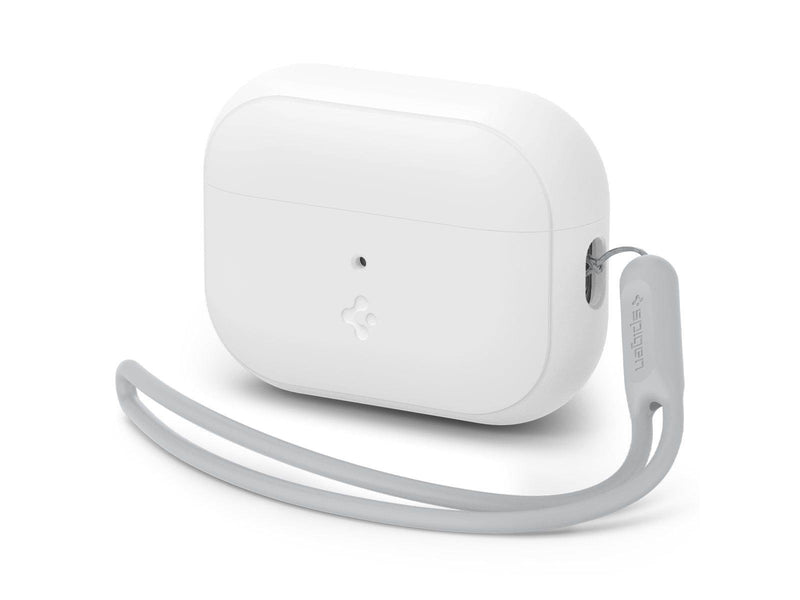 Spigen Case Silicone Fit White + Strap Gray - AirPods Pro (2nd Gen)